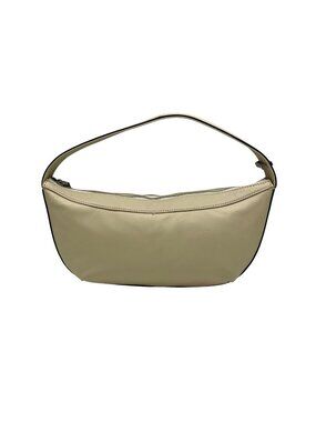 STAUD Beige Leather Demy Zip Shoulder Bag